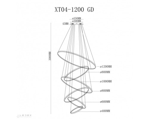 Подвесной светильник Axis XT04-D1200 GD iLedex Подвесной светильник Axis XT04-D1200 GD iLedex