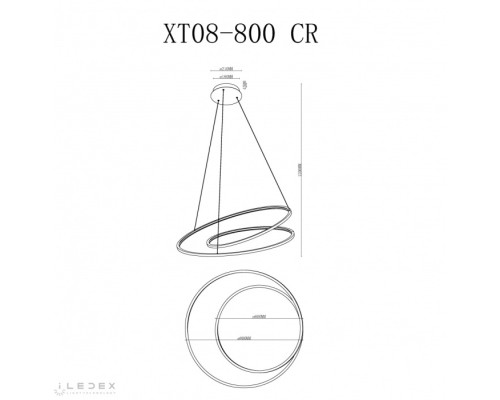 Подвесной светильник Axis XT08-D800 CR iLedex Подвесной светильник Axis XT08-D800 CR iLedex