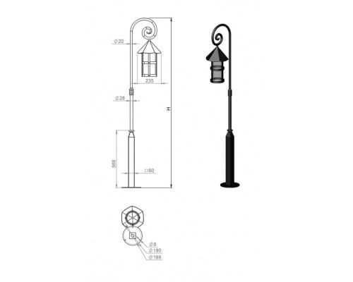 Наземный фонарь Valerie 150-51/bg-01 Русские фонари Наземный фонарь Valerie 150-51/bg-01 Русские фонари