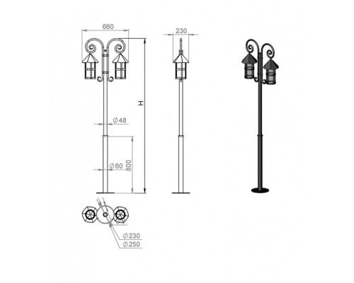 Наземный фонарь Valerie 150-62/bg-01 Русские фонари Наземный фонарь Valerie 150-62/bg-01 Русские фонари