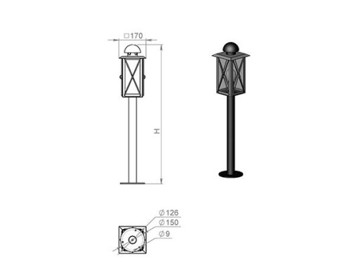 Наземный фонарь Baveno 260-31/bg-14 Русские фонари Наземный фонарь Baveno 260-31/bg-14 Русские фонари