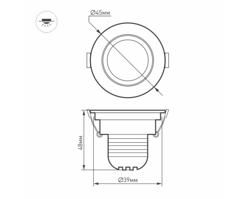 Светодиодный светильник LTM-R45WH 3W Day White 30deg 014912 Arlight Светодиодный светильник LTM-R45WH 3W Day White 30deg 014912 Arlight