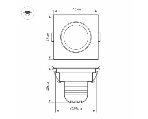 Светодиодный светильник LTM-S46x46WH 3W Day White 30deg 014918 Arlight