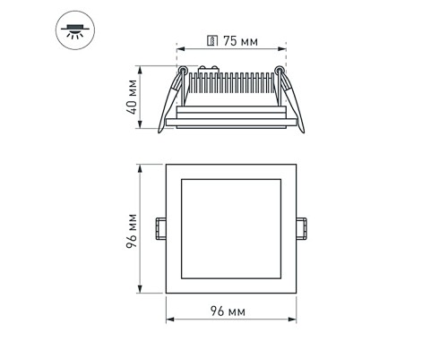 Светодиодная панель LT-S96x96WH 6W Warm White 120deg 015572 Arlight Светодиодная панель LT-S96x96WH 6W Warm White 120deg 015572 Arlight