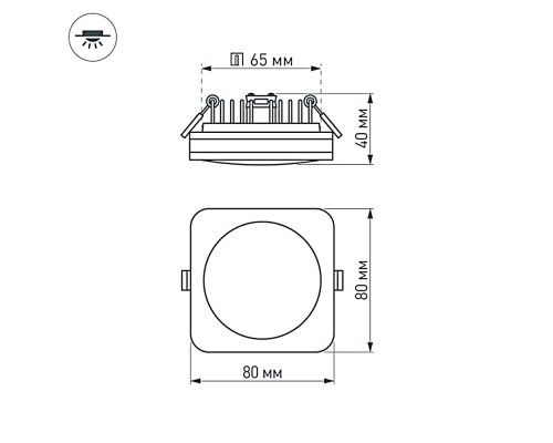 Светодиодная панель LTD-80x80SOL-5W Warm White 3000K 016962 Arlight