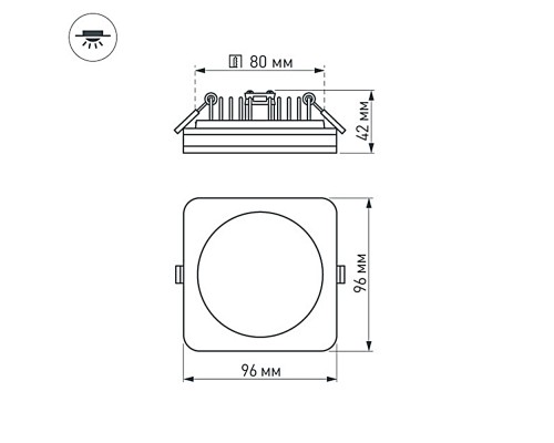 Светодиодная панель LTD-96x96SOL-10W Day White 4000K 017634(1) Arlight