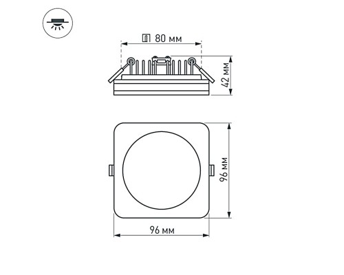 Светодиодная панель LTD-96x96SOL-10W Warm White 3000K 017635 Arlight