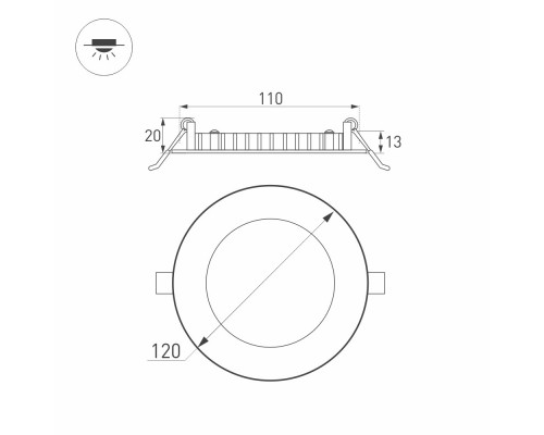 Светильник DL-120M-9W Warm White 020107 Arlight