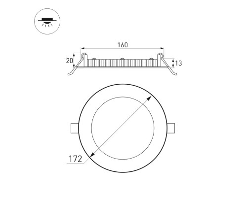 Светильник DL-172M-15W Day White 020112 Arlight