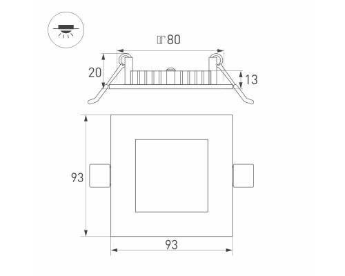 Светильник DL-93x93M-5W White 020120 Arlight Светильник DL-93x93M-5W White 020120 Arlight