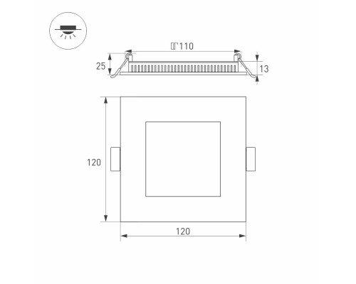 Светильник DL-120x120M-9W White 020125 Arlight Светильник DL-120x120M-9W White 020125 Arlight