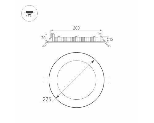 Светильник DL-225M-18W Day White 020155 Arlight Светильник DL-225M-18W Day White 020155 Arlight