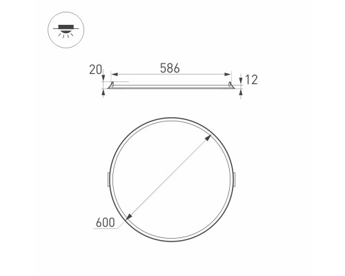 Светильник DL-600A-48W Warm White 020439 Arlight