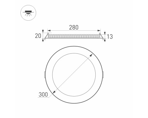 Светильник DL-300M-25W White6000 020508(1) Arlight