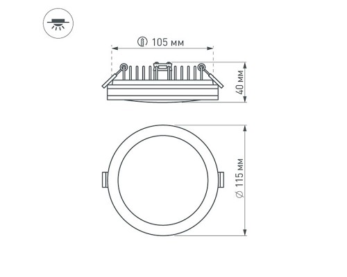 Светодиодная панель LTD-115SOL-15W Warm White 020708 Arlight