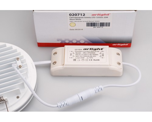 Светодиодная панель LTD-135SOL-20W Warm White 020712 Arlight Светодиодная панель LTD-135SOL-20W Warm White 020712 Arlight