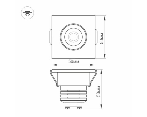 Светодиодный светильник LTM-S50x50WH 5W Day White 25deg 020758 Arlight Светодиодный светильник LTM-S50x50WH 5W Day White 25deg 020758 Arlight