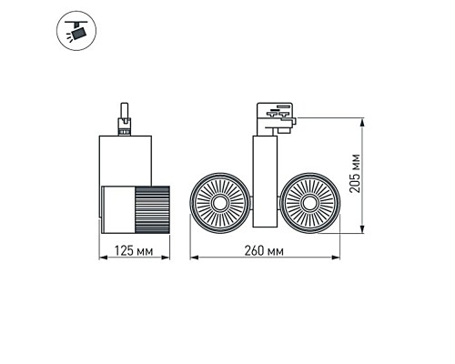 Светодиодный светильник LGD-2271WH-2x30W-4TR Warm White 24deg 022055 Arlight