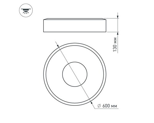 Светильник SP-TOR-RING-SURFACE-R600-42W Day4000 (WH, 120 deg) 022136(1) Arlight