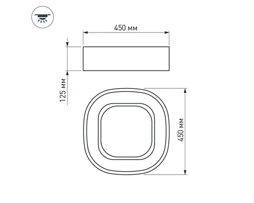 Светильник SP-TOR-QUADRAT-S450x450-35W Warm3000 (WH, 120 deg) 022139(1) Arlight