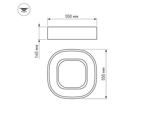 Светильник SP-TOR-QUADRAT-S550x550-53W Warm3000 (WH, 120 deg) 022145(1) Arlight