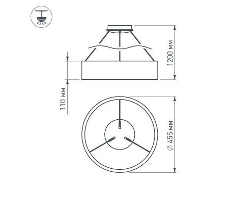 Светильник SP-TOR-RING-HANG-R460-33W Day4000 (WH, 120 deg) 022147(1) Arlight