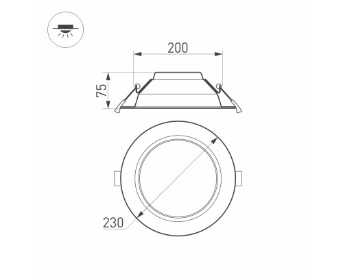 Светильник IM-CYCLONE-R230-30W Warm3000 (WH, 90 deg) 022524(2) Arlight