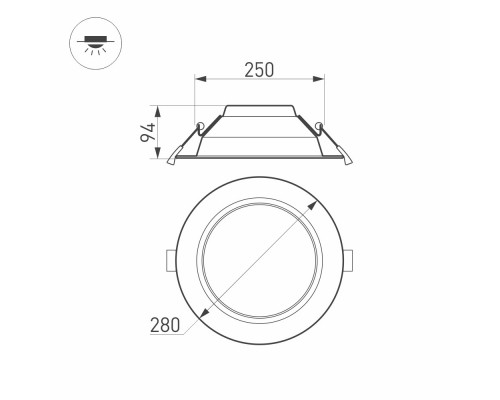 Светильник IM-280WH-Cyclone-40W White 022526 Arlight Светильник IM-280WH-Cyclone-40W White 022526 Arlight