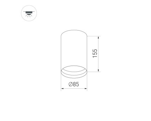 Светильник накладной SP-POLO-R85-1-15W Warm White 40deg (White, Black Ring) 022940 Arlight