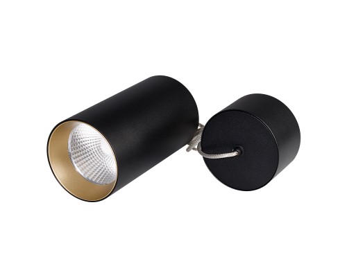Светильник подвесной SP-POLO-R85-2-15W Warm White 40deg (Black, Gold Ring) 022960 Arlight