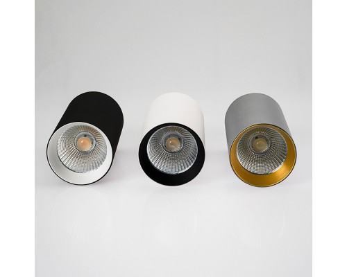 Светильник накладной SP-POLO-R85-1-15W Warm White 40deg (Silver, Gold Ring) 022971 Arlight