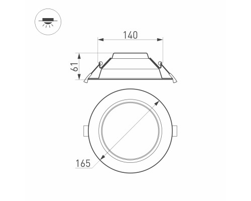 Светильник IM-CYCLONE-R165-18W Warm3000 (WH, 90 deg) 023213(2) Arlight