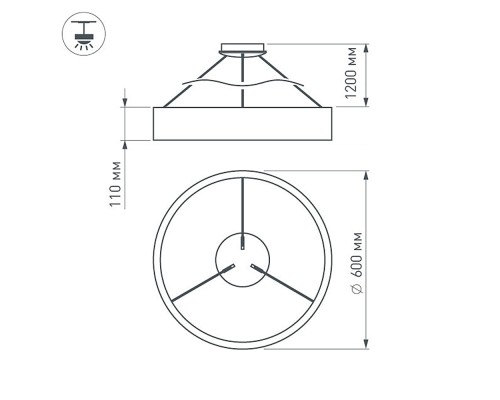 Светильник SP-TOR-RING-HANG-R600-42W Day4000 (BK, 120 deg) 023394(1) Arlight