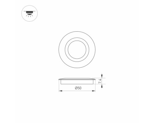 Накладка ART-DECK-CAP-FLAT-R50 (SL, STEEL) 024927 Arlight