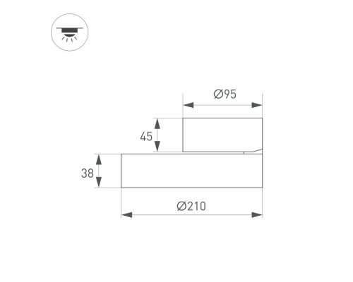 Светильник SP-RONDO-FLAP-R210-20W Day4000 (BK, 110 deg) 026453 Arlight