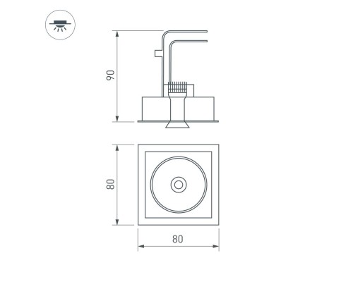 Светильник CL-SIMPLE-S80x80-9W Warm3000 (WH, 45 deg) 026874 Arlight