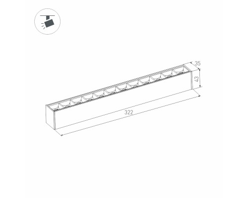 Светильник MAG-LASER-45-L320-12W Warm3000 (BK, 15 deg, 24V) 026937 Arlight