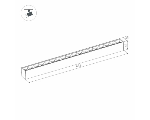 Светильник MAG-LASER-45-L480-18W Warm3000 (BK, 15 deg, 24V) 026941 Arlight Светильник MAG-LASER-45-L480-18W Warm3000 (BK, 15 deg, 24V) 026941 Arlight