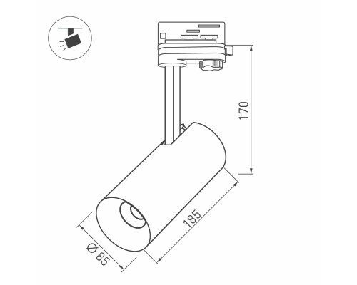 Светильник SP-POLO-TRACK-LEG-R85-15W Day4000 (BK-WH, 40 deg) 027447 Arlight