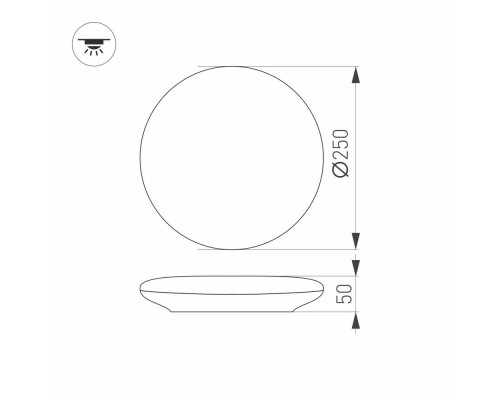 Светильник CL-FRISBEE-MOTION-R250-12W Warm3000 (WH, 180 deg, 230V) 030161 Arlight