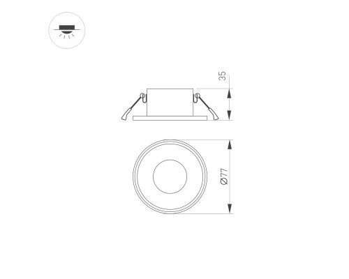 Корпус PLURIO-BASE-BUILT-R77 (WH, 1-2, 200mA) 030264 Arlight