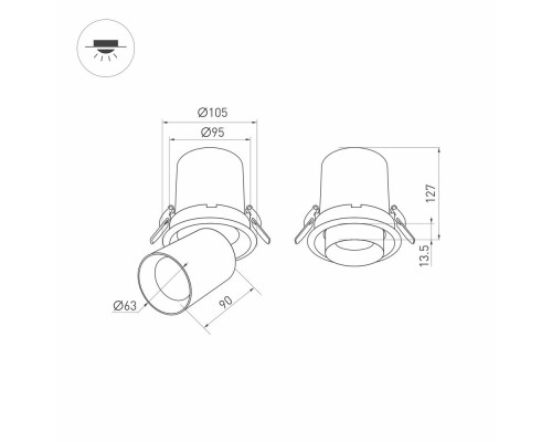 Светильник LTD-PULL-R100-10W Warm3000 (WH, 24 deg, 230V) 031365 Arlight