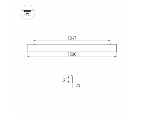 Светильник ALT-LINEAIR-FLAT-UPDOWN-DIM-S2094-1200-40W Day4000 (BK, 100 deg, 230V) 031471 Arlight