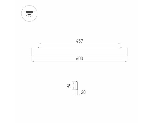 Светильник ALT-LINEAIR-FLAT-UPDOWN-DIM-S2094-600-25W Warm3000 (BK, 100 deg, 230V) 031527 Arlight