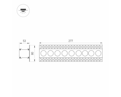 Светильник MS-ORIENT-BUILT-TRIMLESS-TC-S38x277-20W Warm3000 (WH-BK, 30 deg, 230V) 031926 Arlight