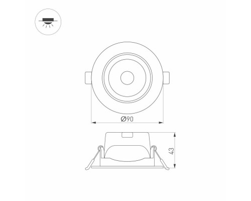 Светильник LTD-POLAR-TURN-R90-7W Warm3000 (WH, 36 deg, 230V) 032310 Arlight