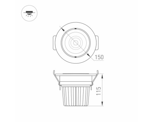 Светодиодный светильник LTD-140WH 25W Warm White 30deg 032618 Arlight Светодиодный светильник LTD-140WH 25W Warm White 30deg 032618 Arlight