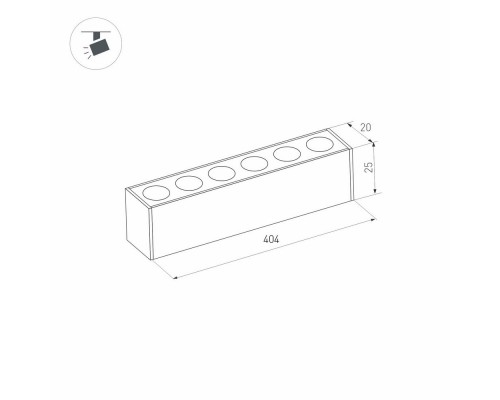 Светильник MAG-DOTS-25-L400-12W Day4000 (BK, 30 deg, 24V) 032825 Arlight