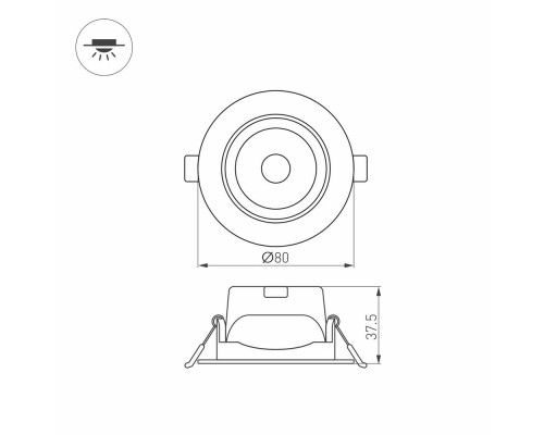 Светильник LTD-POLAR-TURN-R80-5W Warm3000 (WH, 36 deg, 230V) 032857 Arlight Светильник LTD-POLAR-TURN-R80-5W Warm3000 (WH, 36 deg, 230V) 032857 Arlight