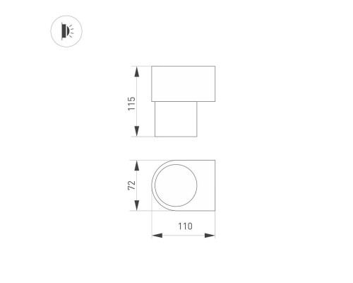 Светильник SP-SPICY-WALL-S115x72-6W Day4000 (GD, 40 deg) 033581 Arlight Светильник SP-SPICY-WALL-S115x72-6W Day4000 (GD, 40 deg) 033581 Arlight